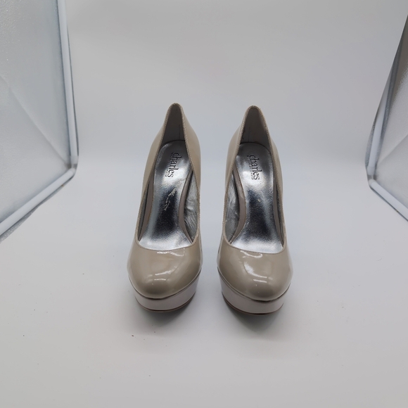 Elegant Taupe Pumps by Charles David Patent Leather Sz 8 - Picture 3 of 9